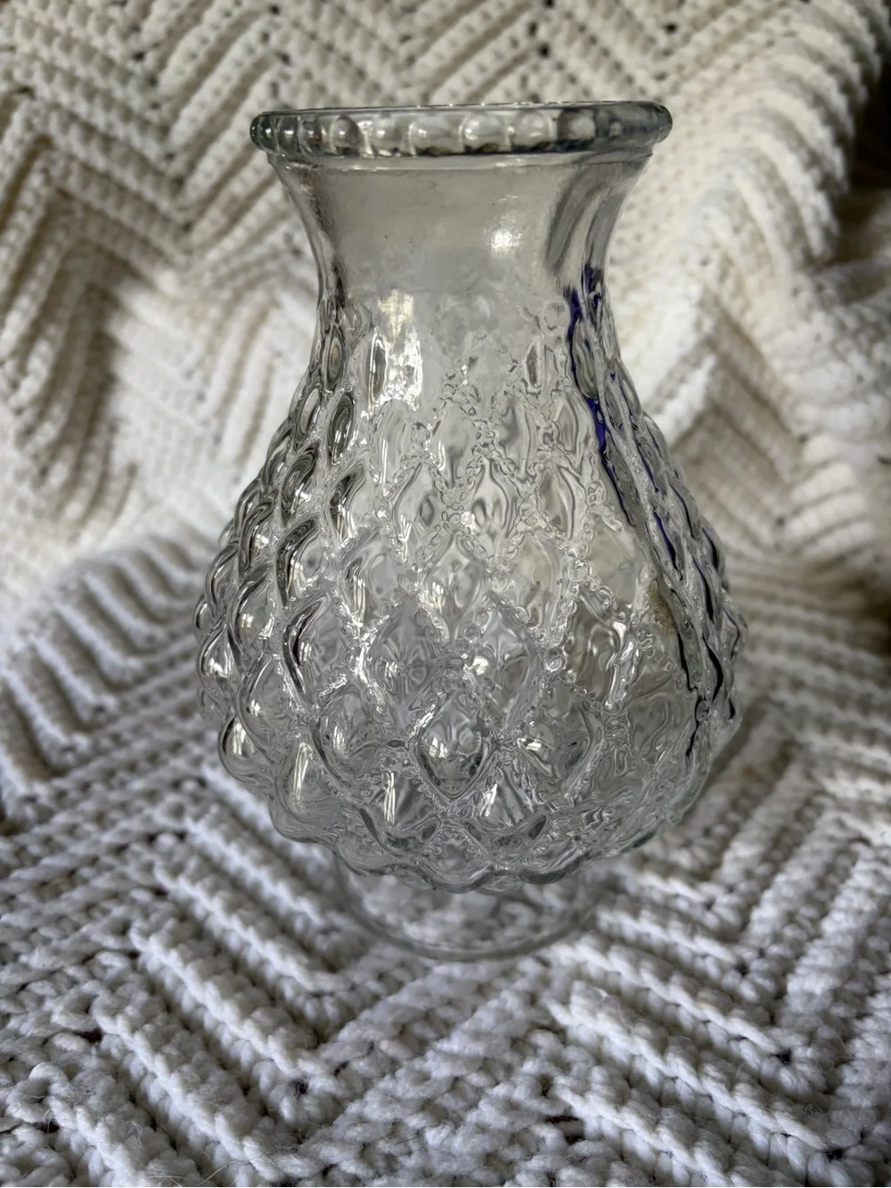 Clear Textured Glass Oil Lamp Chimney- Decorative Home Accent